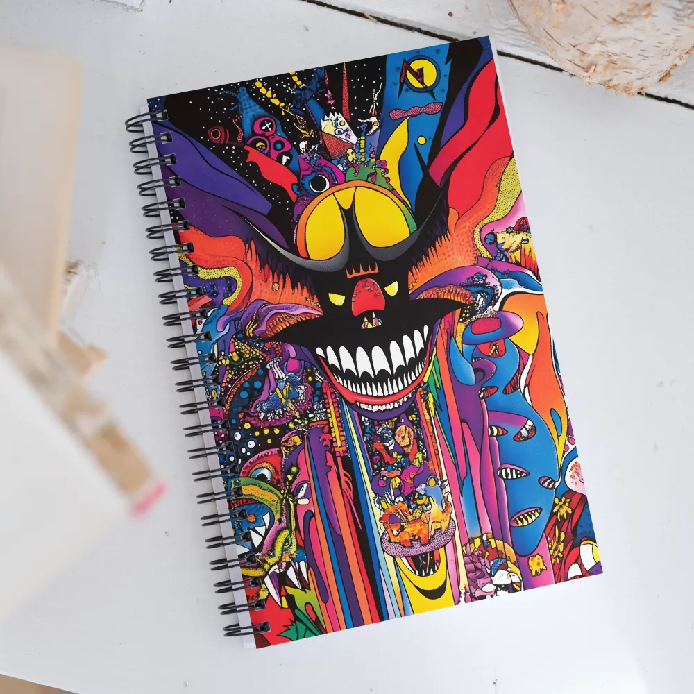 Whimsical Chaos: A Psychedelic Journey | Spiral Notebook