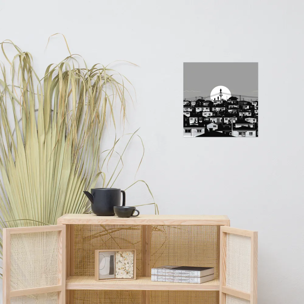 Moonlit Suburb 
 Poster | 18″x 18″