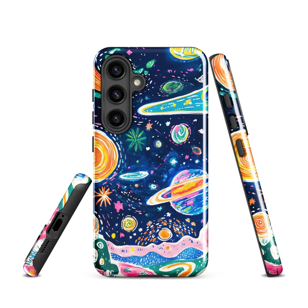 Whimsical Cosmic Landscape | Phone Case |  S24 | Tough Case | Glossy