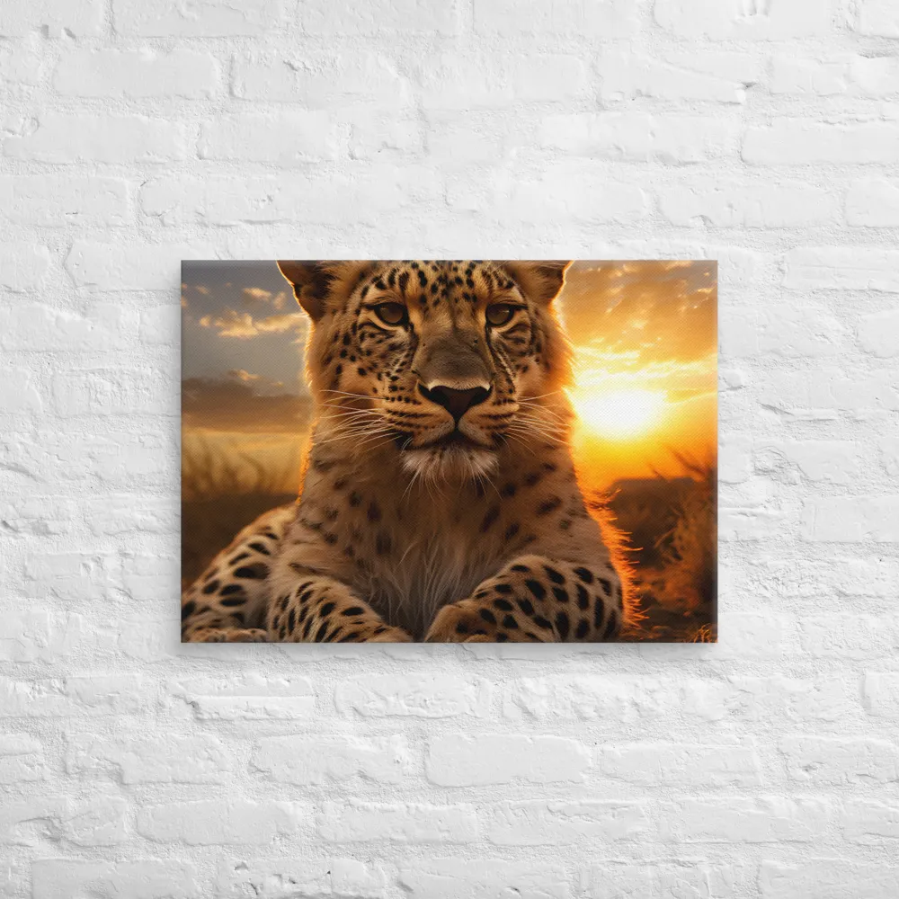 Regal Presence: The Leopard at Sunset | Canvas | 20″×28″