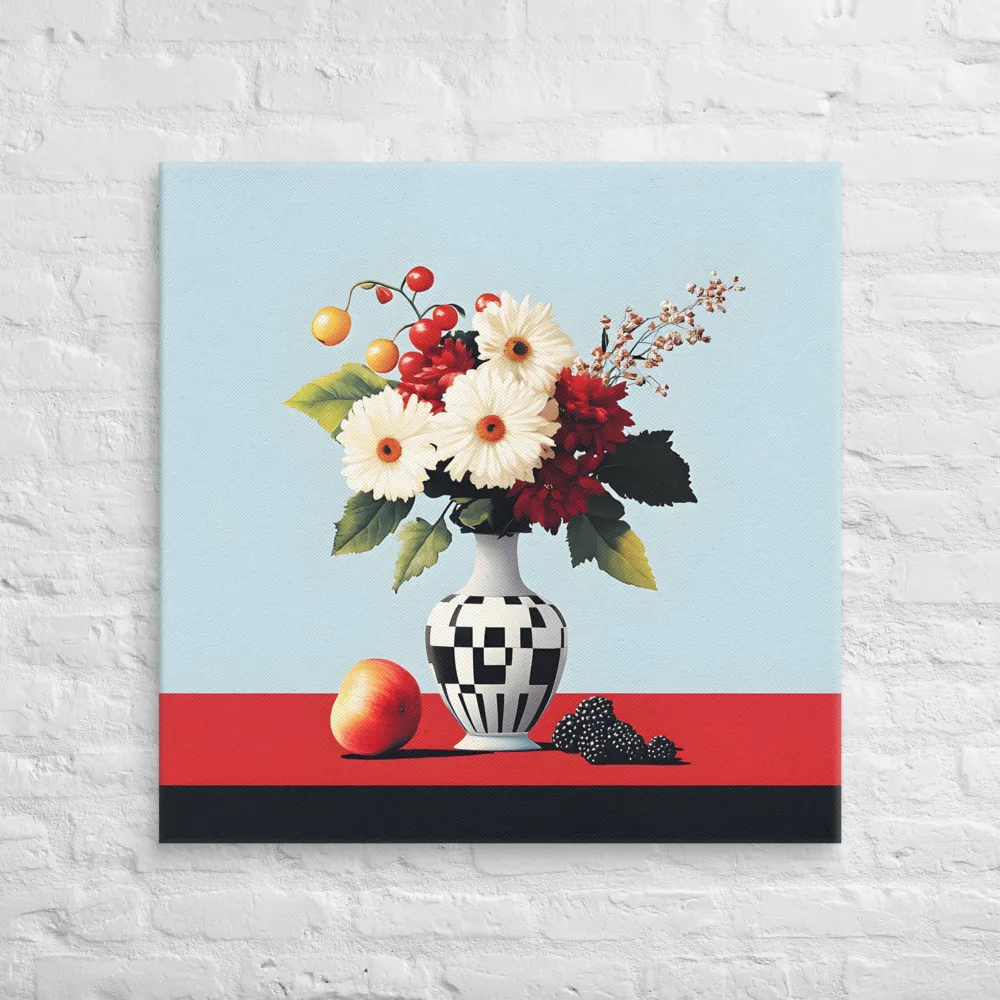 Floral Symphony: A Modern Still Life | Canvas | 32″×32″