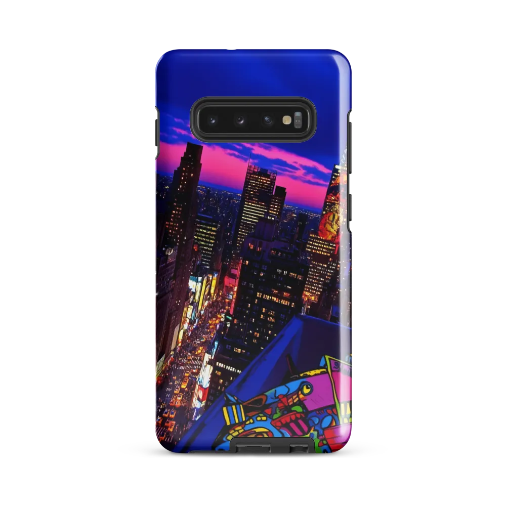 Neon Twilight: A City in Vibrance | Phone Case |  S10 Plus | Tough Case | Glossy