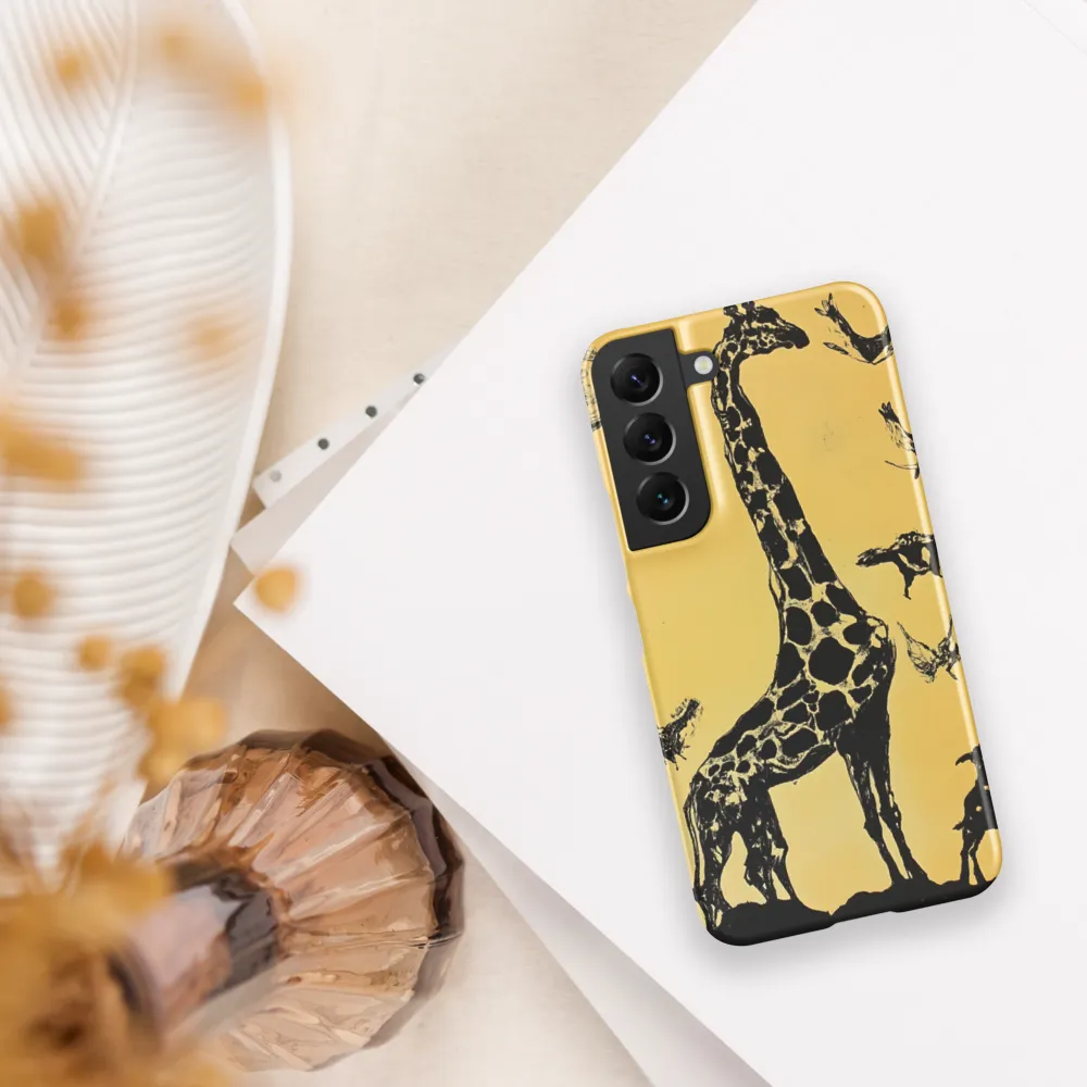 Whimsical Harmony of Giraffe and Birds