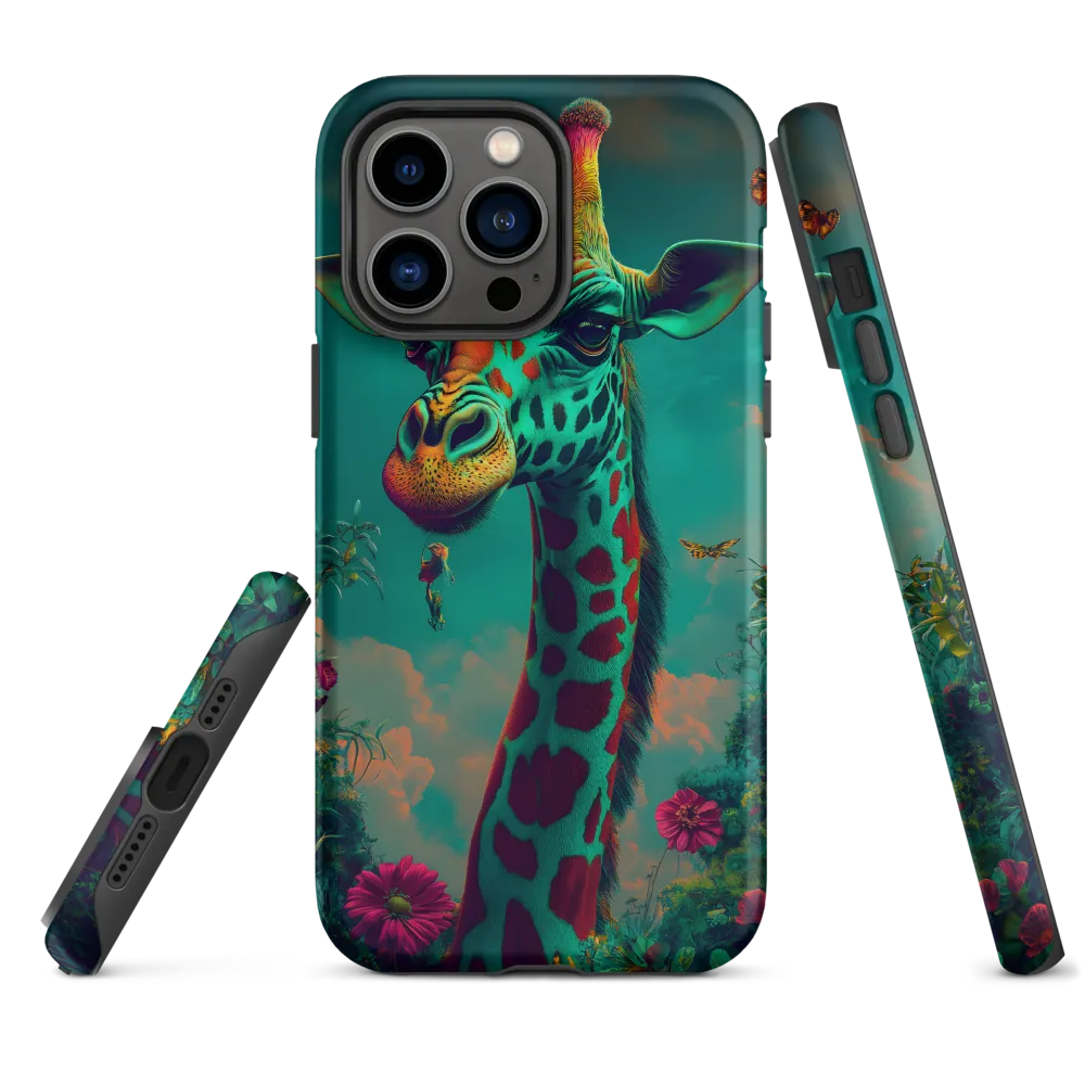 Whimsical Giraffe Among Blossoms