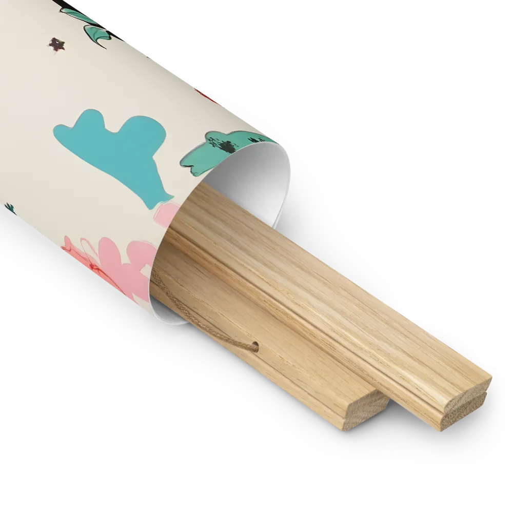 Whimsical Garden Reverie | Poster With Oak Wood Hanger | 14″×14″