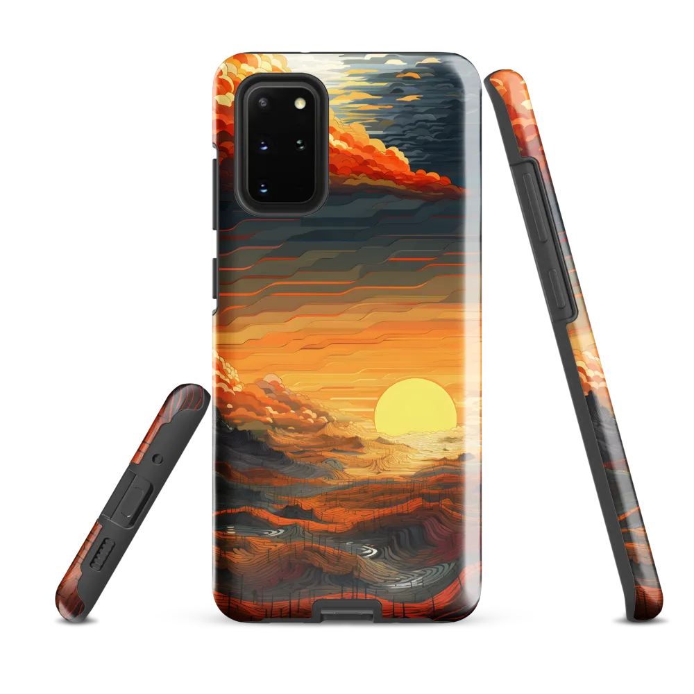 Ethereal Sunset: A Serene Landscape in Flowing Forms