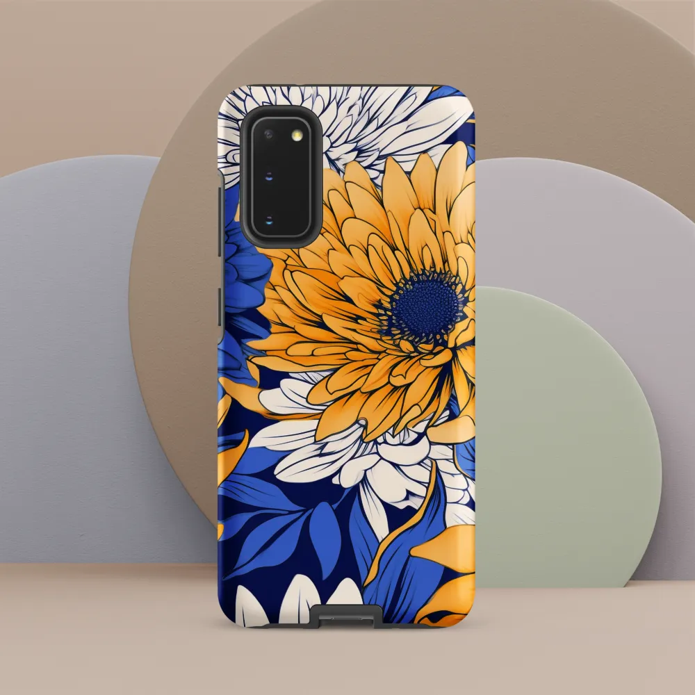 Floral Harmony in Blue and Yellow