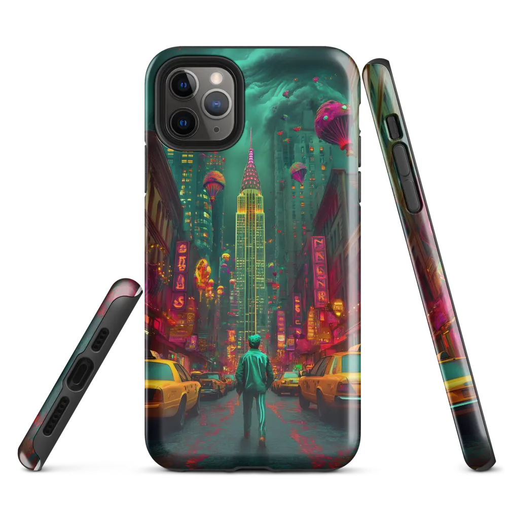 Neon Dreams: A Surreal Urban Journey | Phone Case |  11 Pro Max | Tough Case | Glossy