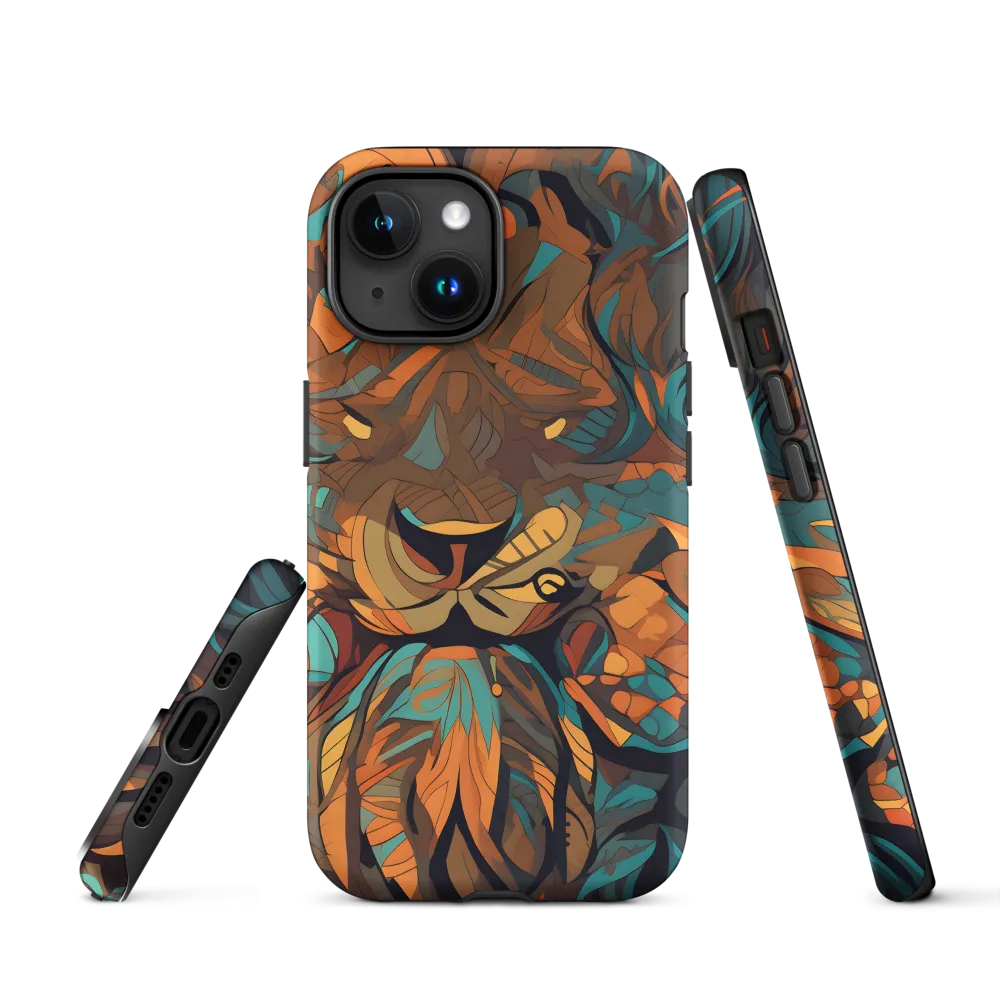 Fierce Royalty: A Geometric Exploration of Lions | Phone Case |  15 | Tough Case | Matte