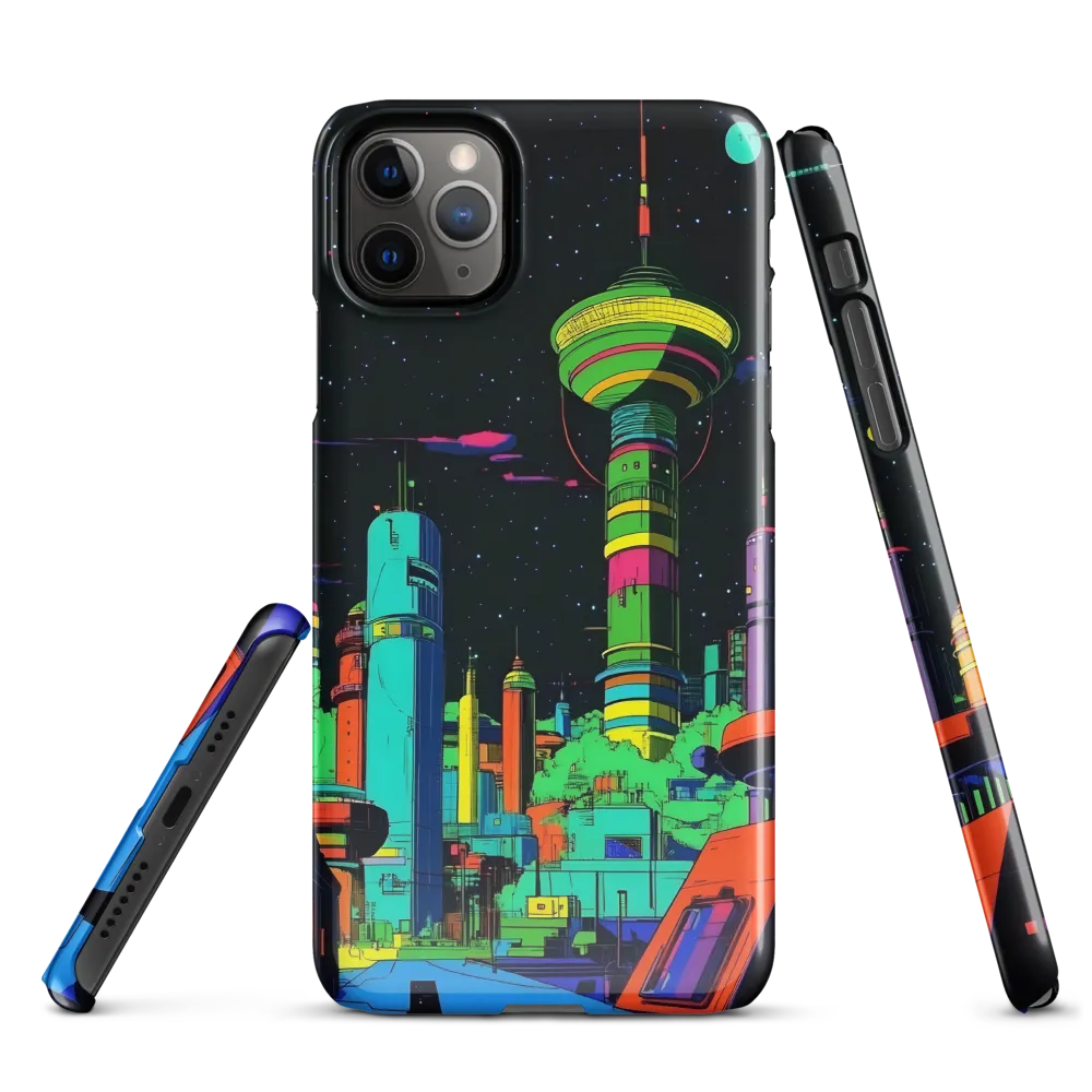 Neon Dreams: A Futuristic Cityscape | Phone Case |  11 Pro Max | Snap Case | Glossy