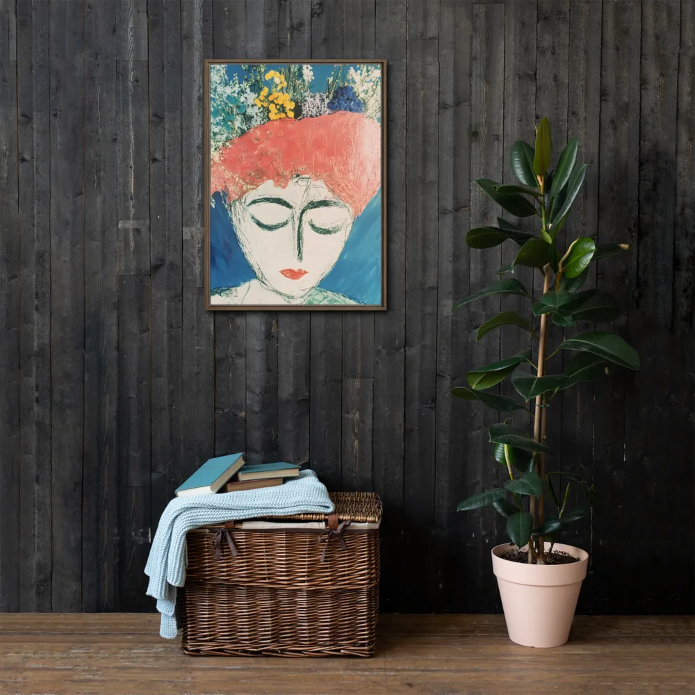 Serenity in Bloom | Canvas with Brown Frame | 20″×28″