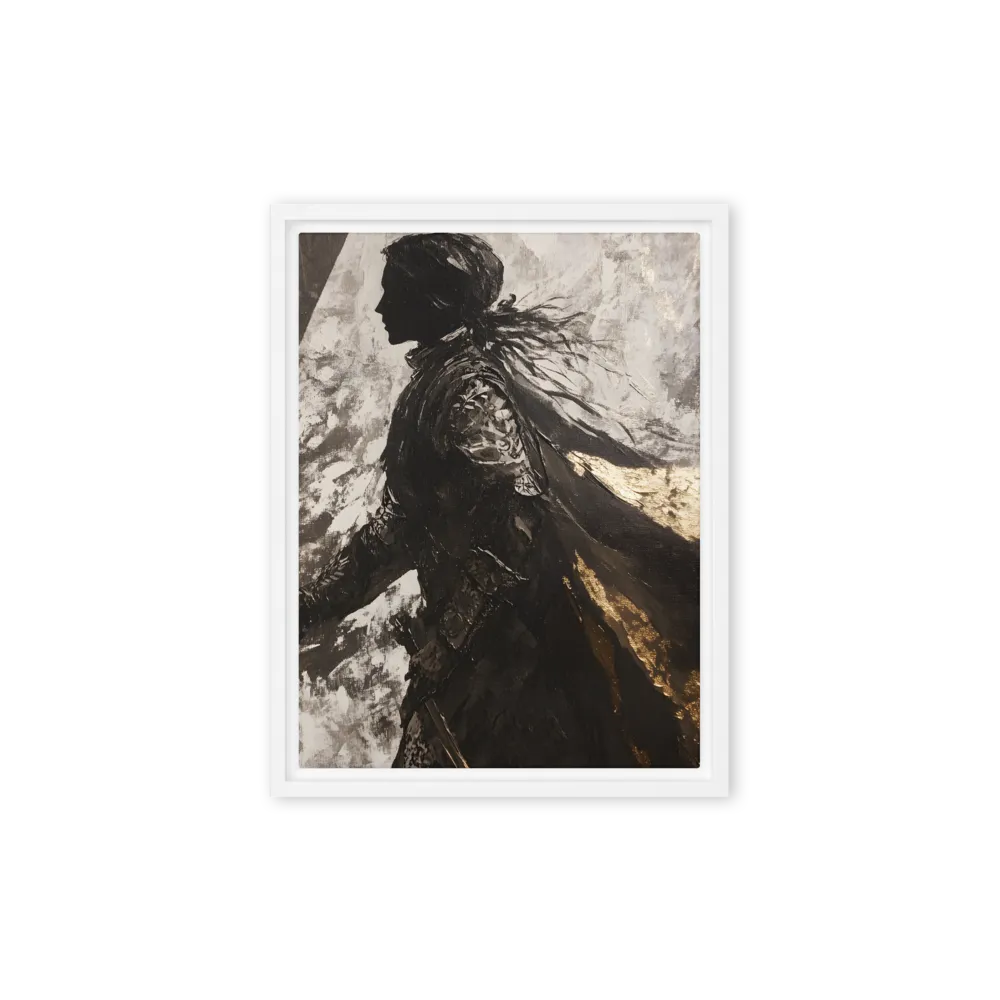 The Silhouette of Valor | Canvas with White Frame | 9″×12″