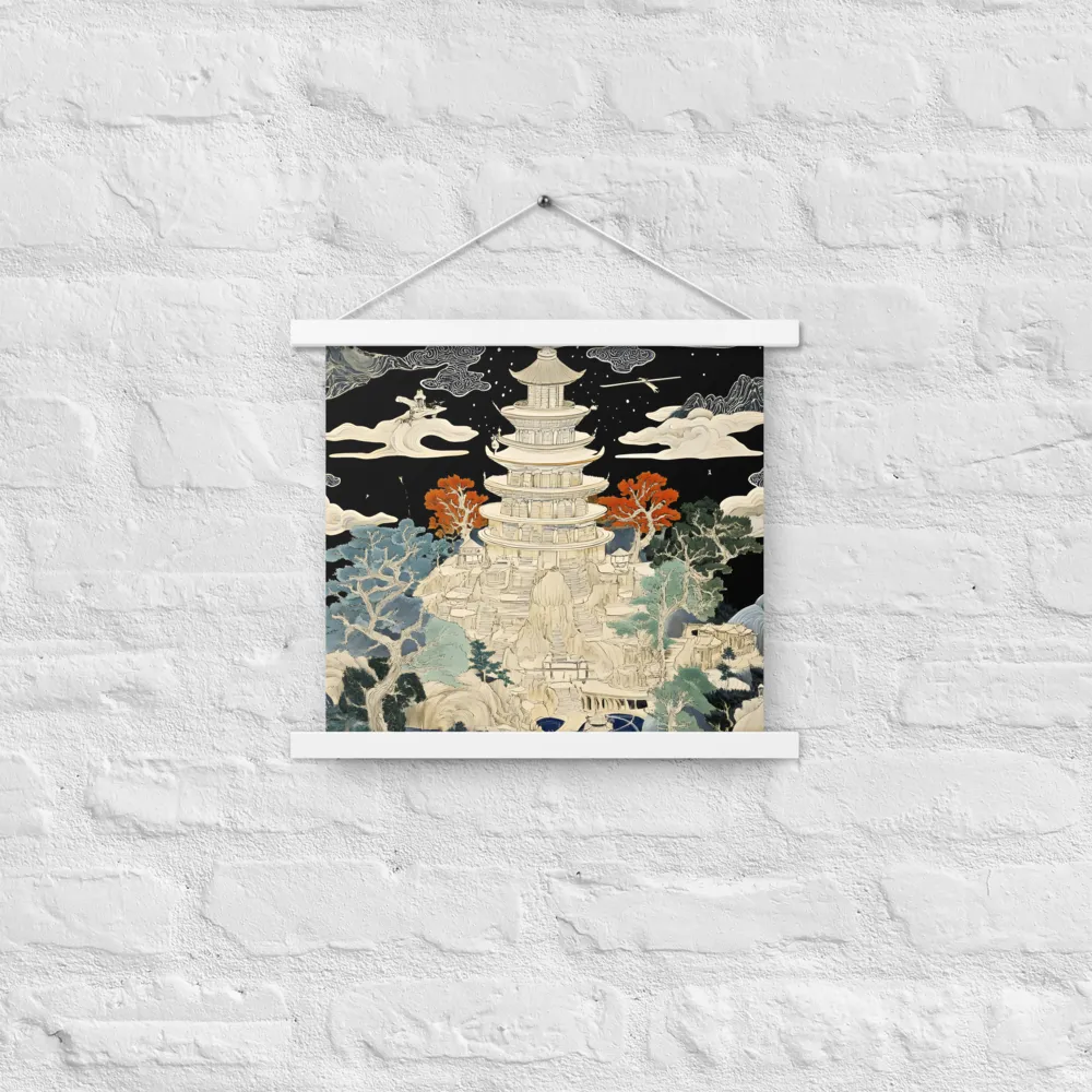 Whispers of the Pagoda | Poster With White Wood Hanger | 14″×14″