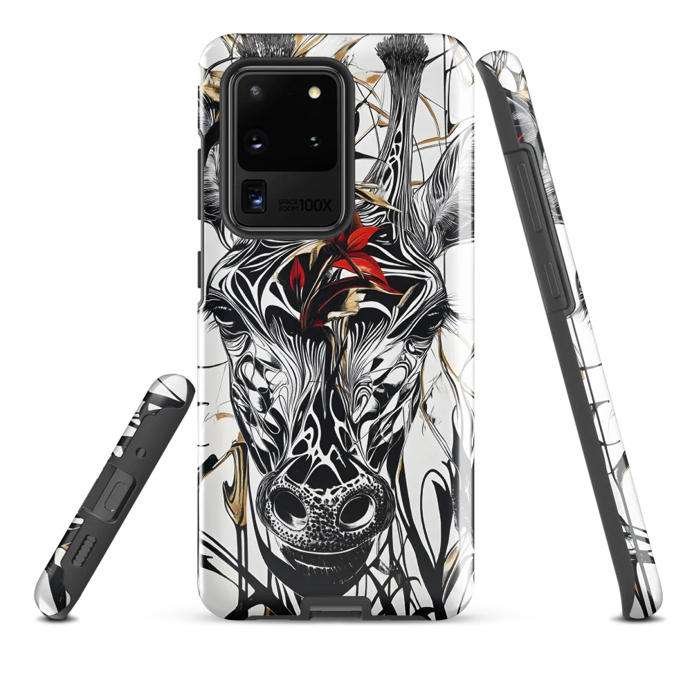 Floral Elegance: The Giraffe's Portrait