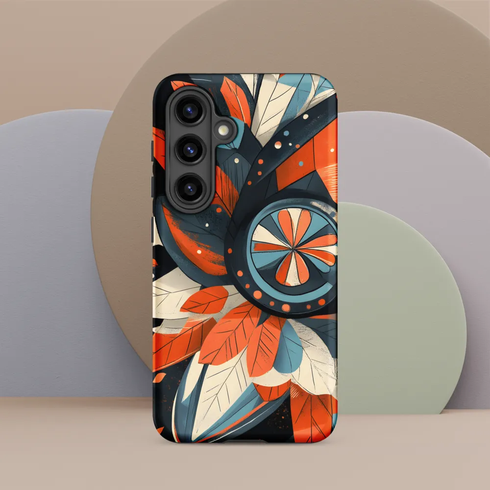 Floral Symphony in Orange and Teal