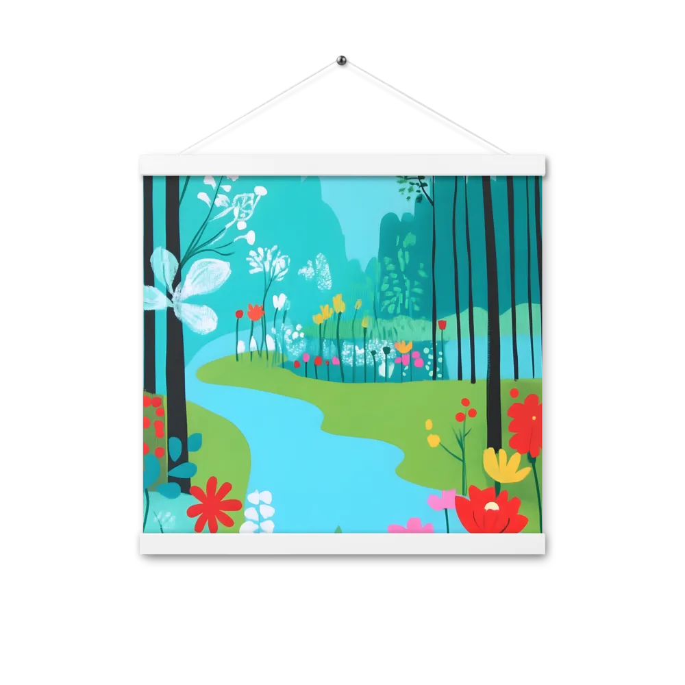 Whispers of Spring: A Colorful Retreat | Poster With White Wood Hanger | 16″×16″