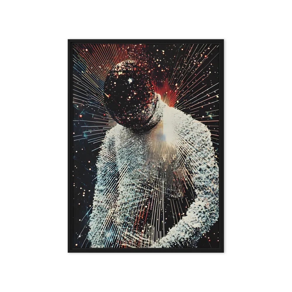 Ethereal Astronaut: A Journey Through the Cosmos | Canvas with Black Frame | 20″×28″