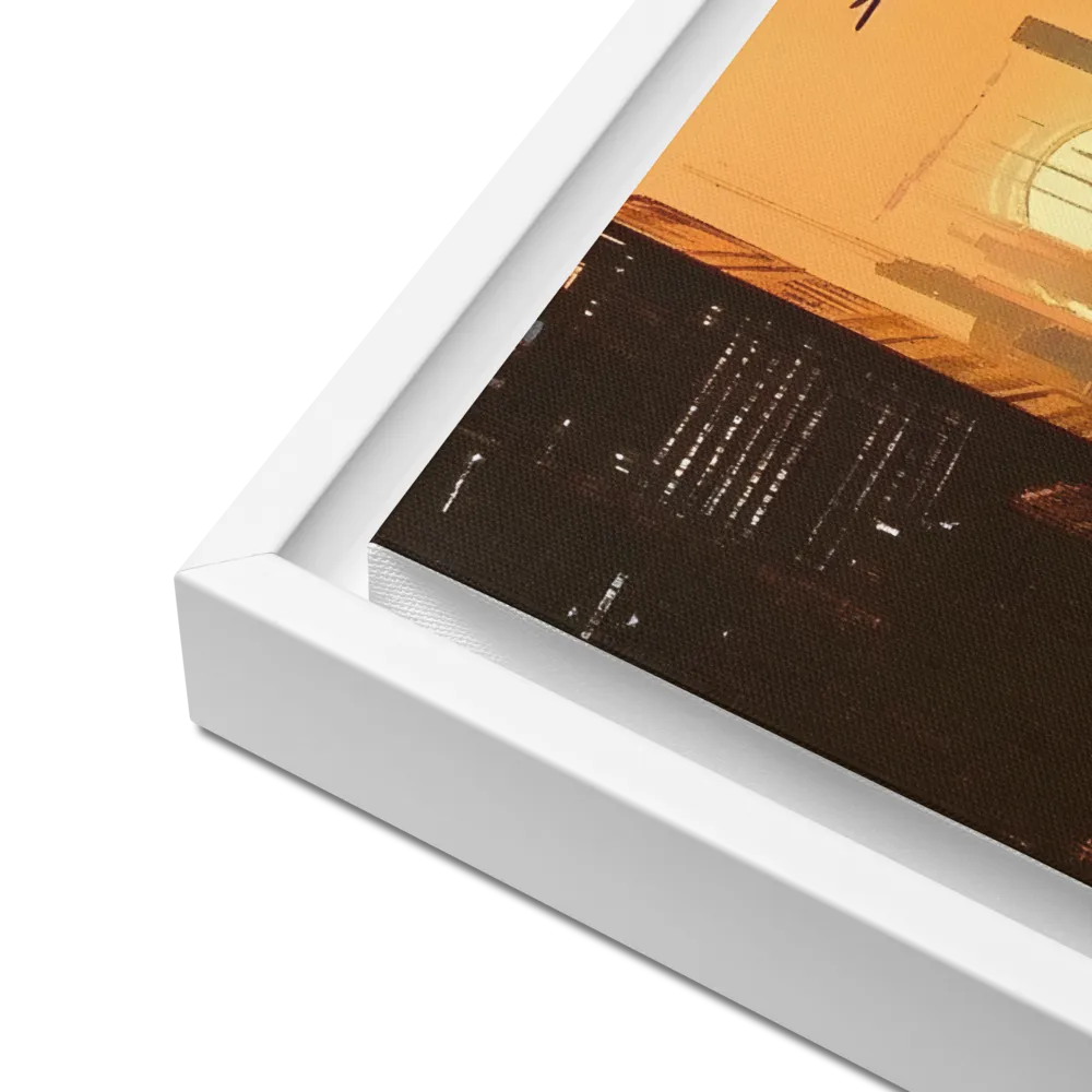 Metro Nexus: A Futuristic Cityscape | Canvas with White Frame | 16″×20″
