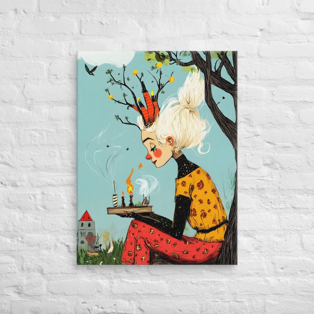 Whimsical Nature Girl | Canvas | 24″×32″