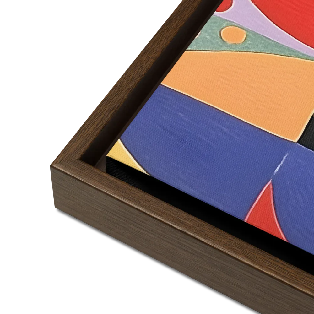 Dynamic Mosaic Symmetry | Canvas with Brown Frame | 12″×16″