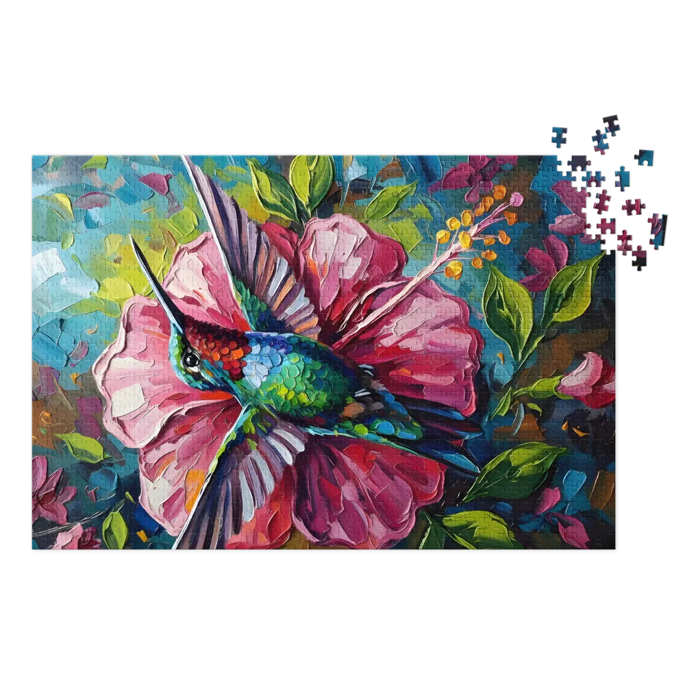 Hummingbird in Bloom 
 Jigsaw Puzzle in Tin Box