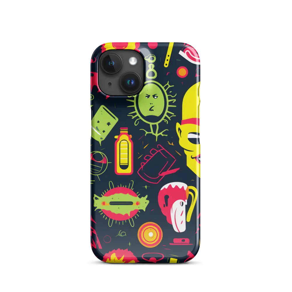 Neon Revelry: A Quirky Exploration of Modern Pop Art | Phone Case |  15 | Snap Case | Glossy