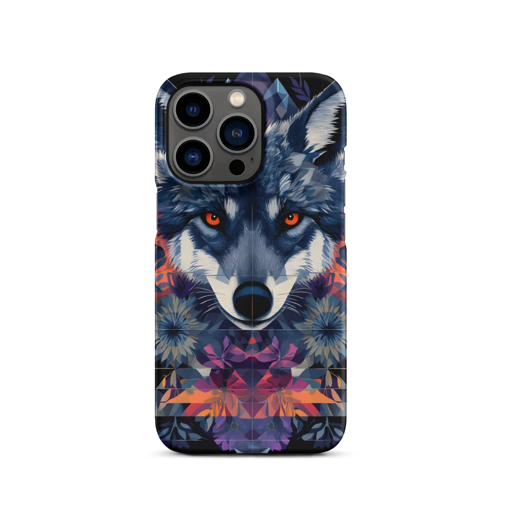 Mystical Wolf Amidst Floral Geometry