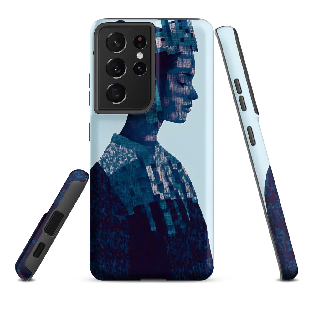 Digital Portrait in Abstract Blue