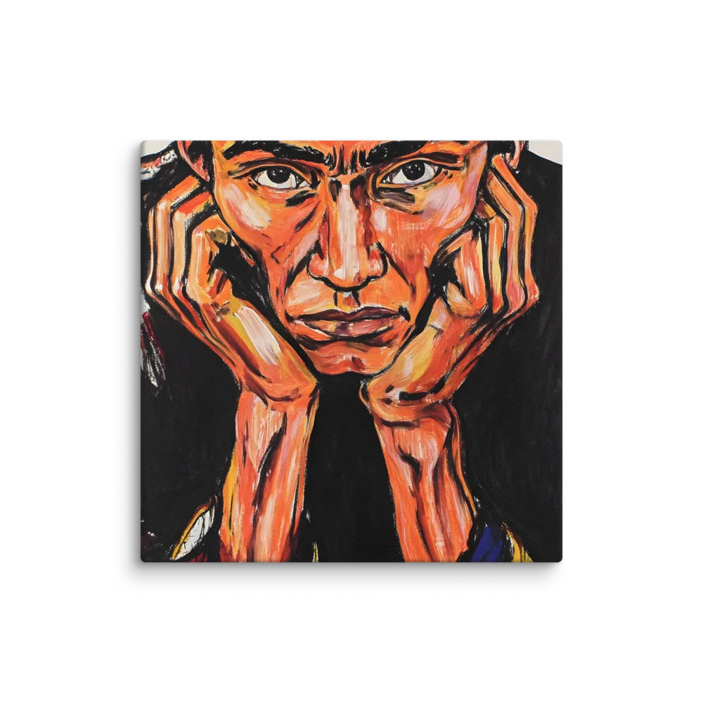 Contemplative Intensity: An Expressionist Portrait