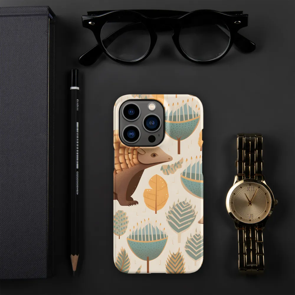 Pangolins in a Whimsical Habitat | Phone Case |  13 Pro | Snap Case | Matte