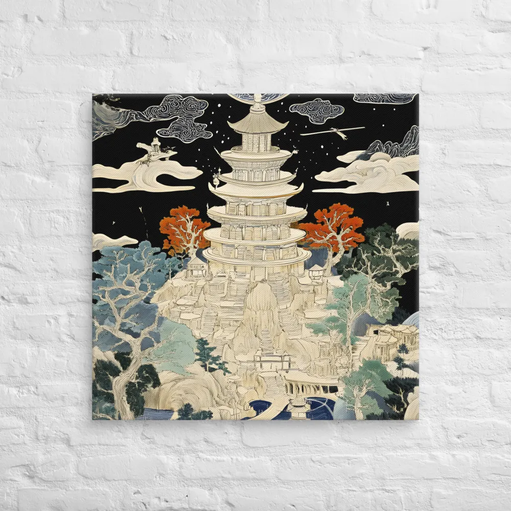 Whispers of the Pagoda | Canvas | 30″×30″