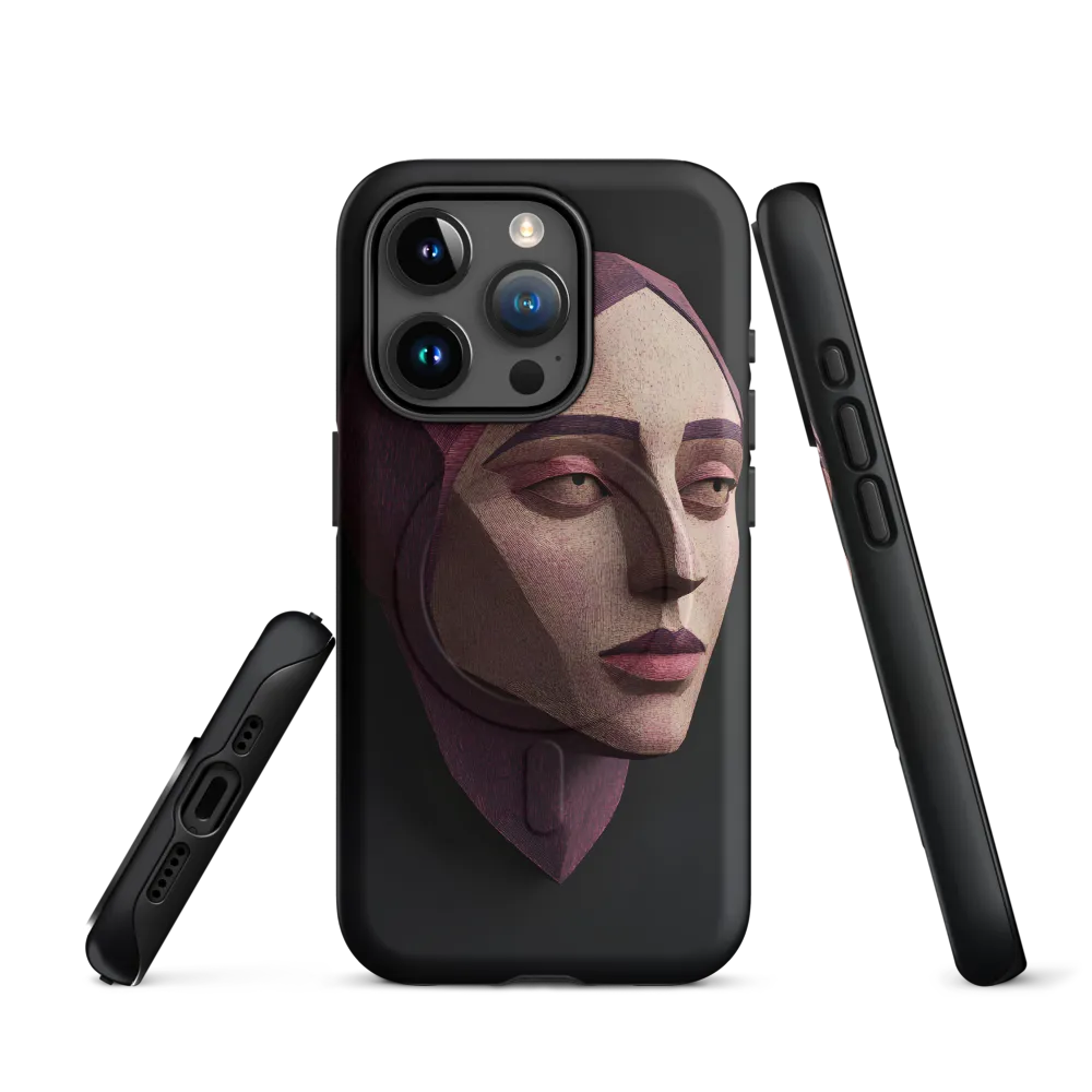 Geometric Elegance: A Contemporary Portrait | Phone Case |  15 Pro | MagSafe® Tough Case | Matte