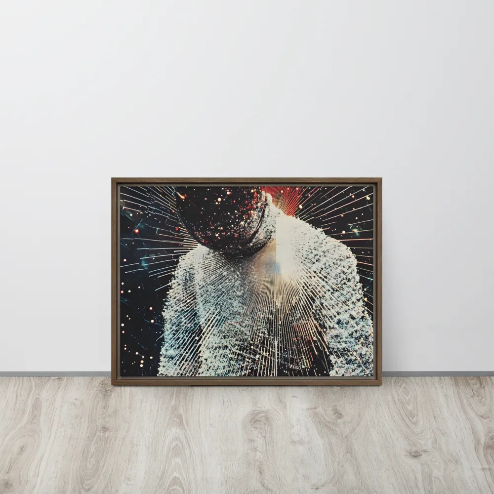 Ethereal Astronaut: A Journey Through the Cosmos | Canvas with Brown Frame | 18″×24″