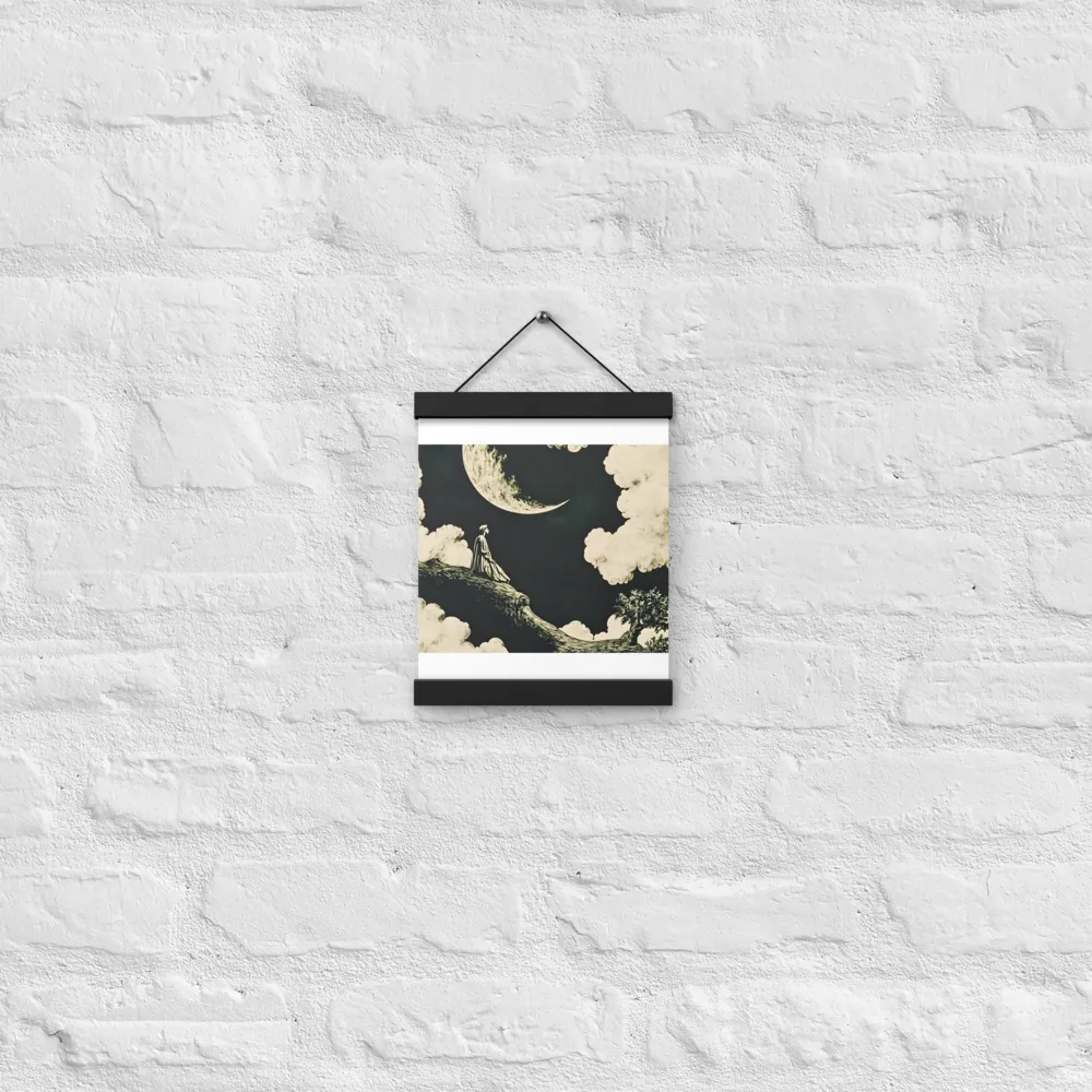 Whispers of the Moon | Poster With Black Wood Hanger | 8″×10″