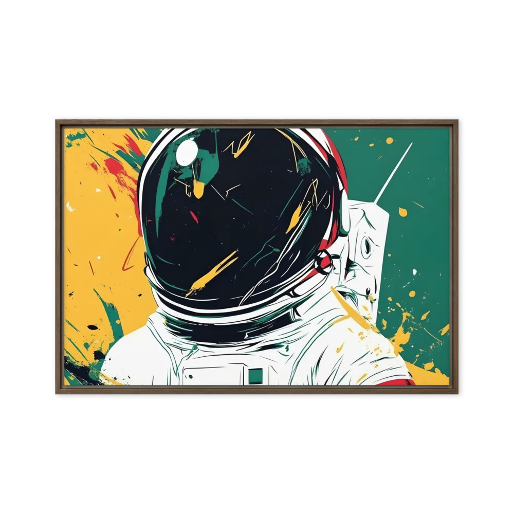 Galactic Explorer: A Modern Odyssey | Canvas with Brown Frame | 20″×30″
