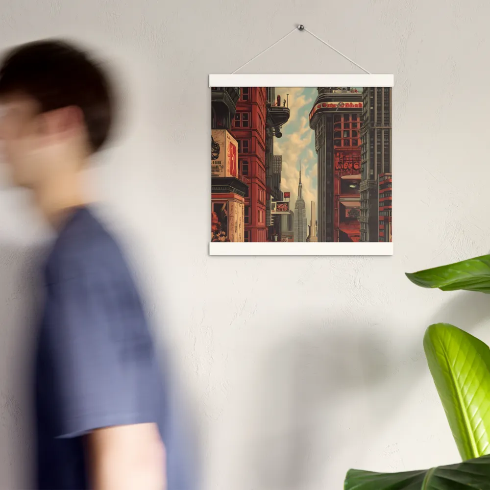 A Glimpse of Tomorrow: Urban Ambition | Poster With White Wood Hanger | 12″×12″