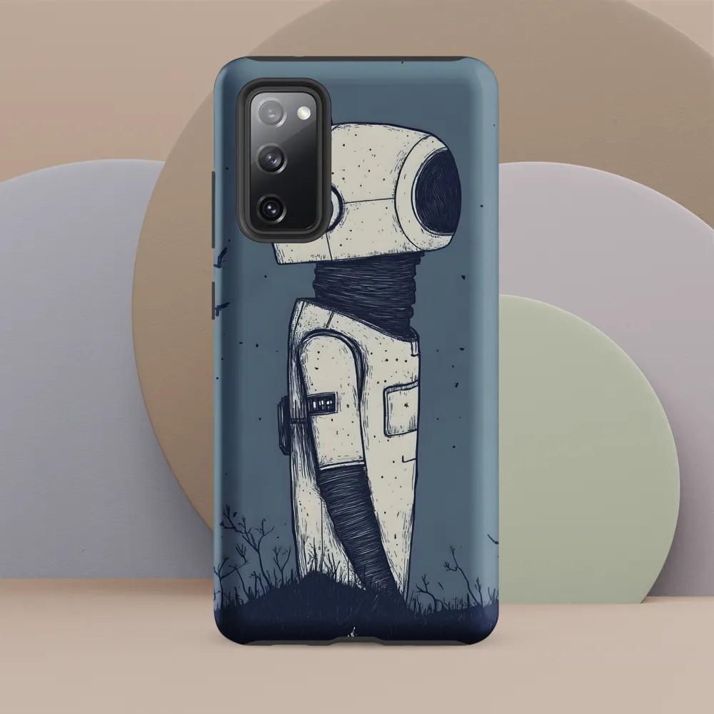 Contemplative Robot in a Barren Landscape | Phone Case |  S20 FE | Tough Case | Matte