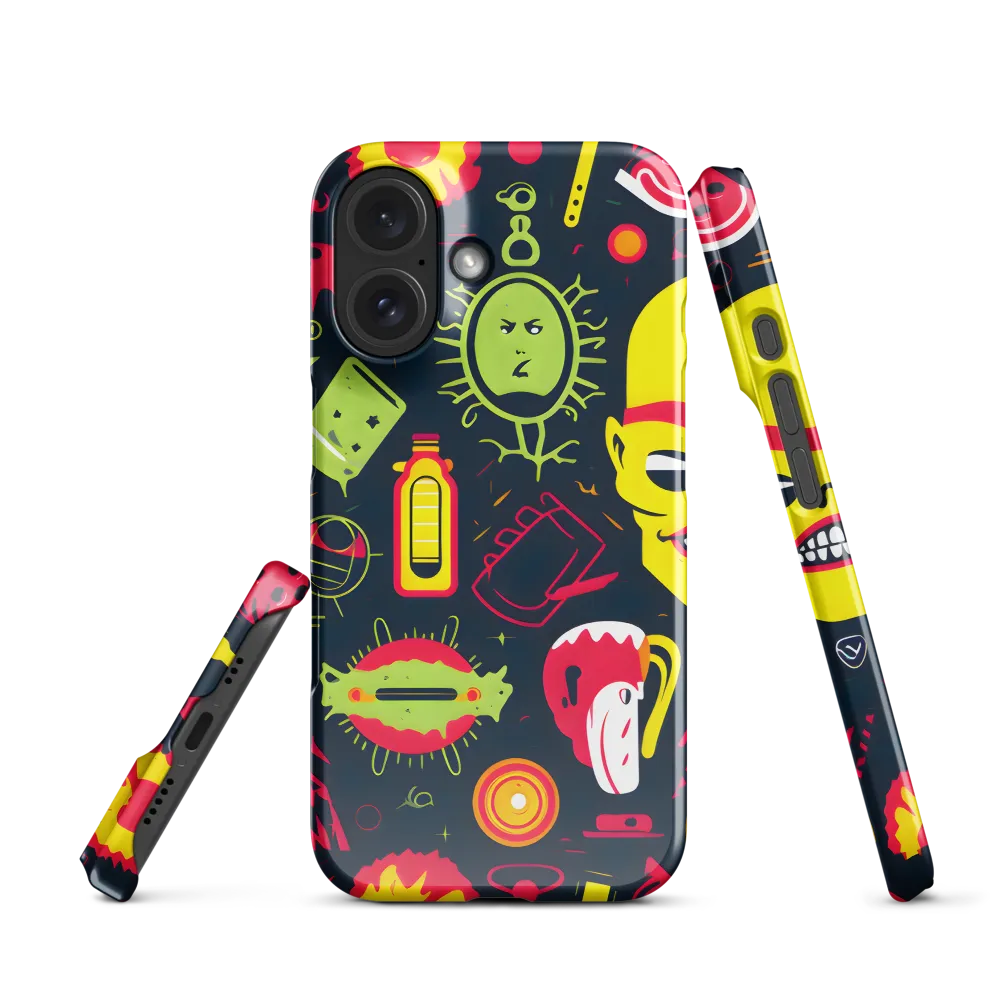 Neon Revelry: A Quirky Exploration of Modern Pop Art | Phone Case |  16 | Snap Case | Glossy