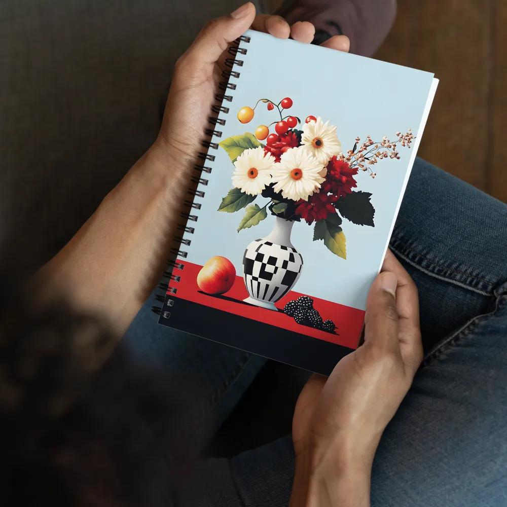 Floral Symphony: A Modern Still Life | Spiral Notebook