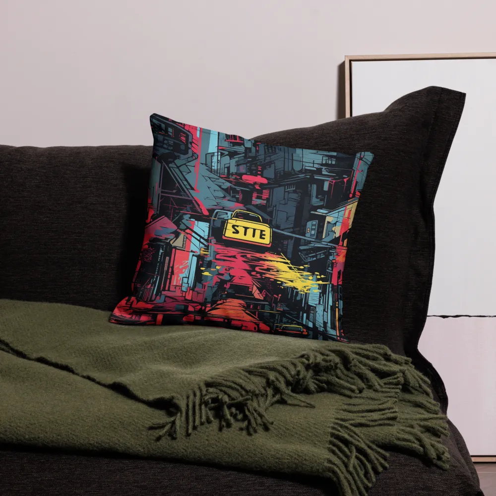 Citybeat: A Neon Dreamscape | Pillow | 18″×18″