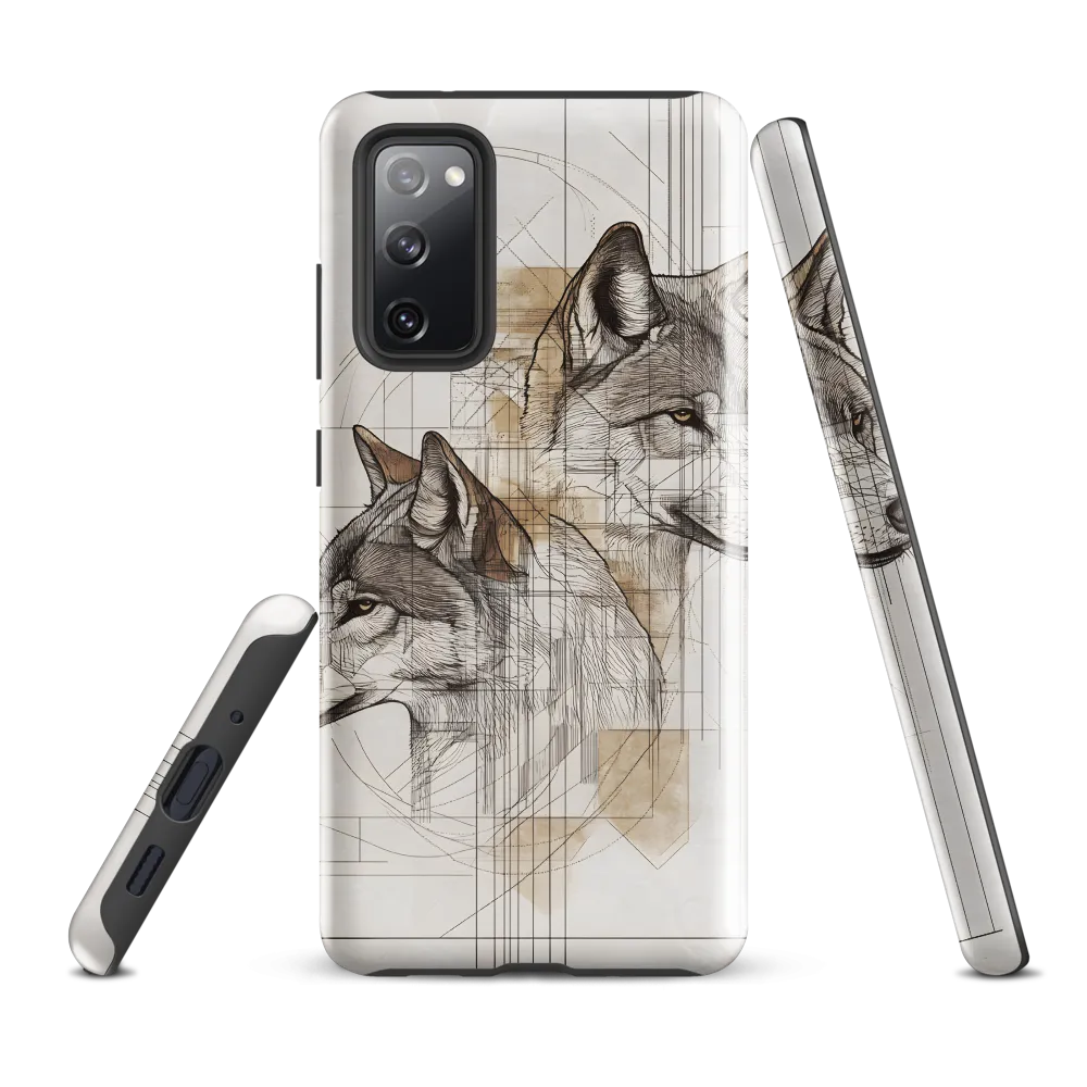 Geometric Harmony: The Essence of Wolves | Phone Case |  S20 FE | Tough Case | Glossy