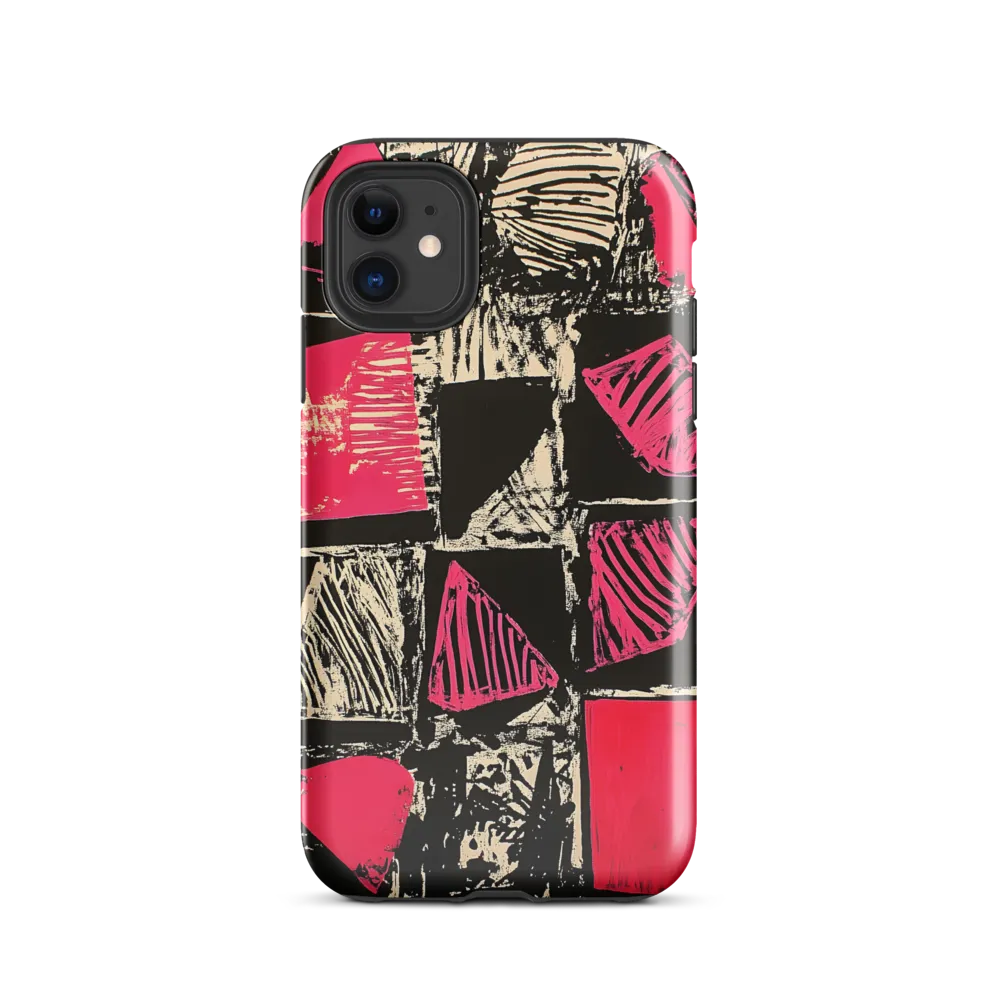 Geometric Symphony in Pink and Black