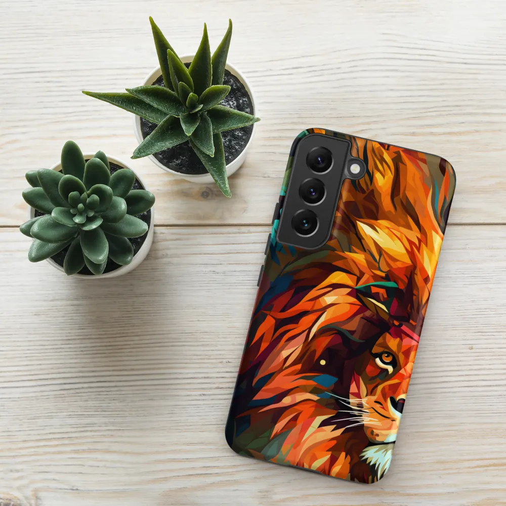Majestic Gaze: The Polygonal Lion