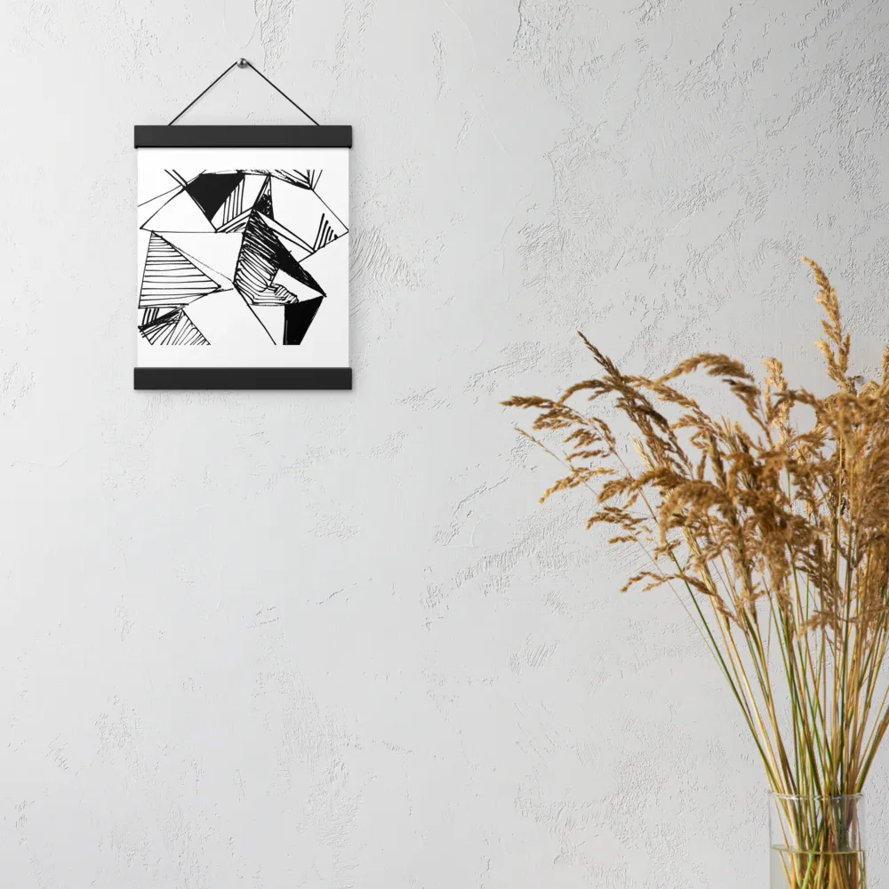 Dynamic Geometry in Ink | Poster With Black Wood Hanger | 8″×10″