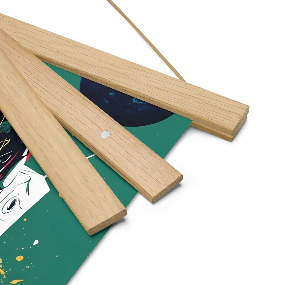 Galactic Explorer: A Modern Odyssey | Poster With Oak Wood Hanger | 10″×10″