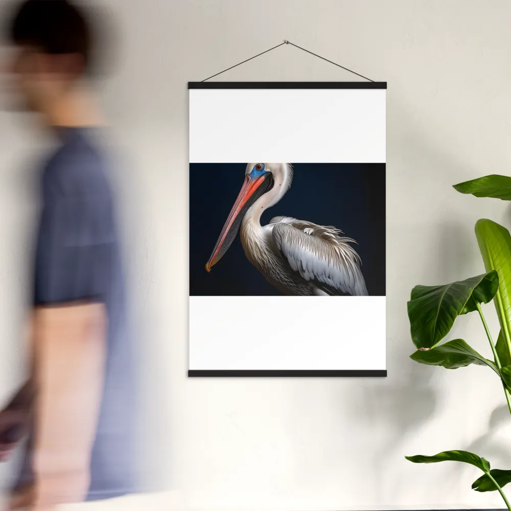 Majestic Pelican Portrait | Poster With Black Wood Hanger | 24″×36″