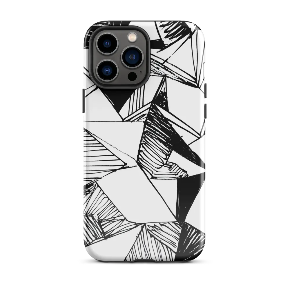 Dynamic Geometry in Ink | Phone Case |  13 Pro Max | Tough Case | Glossy