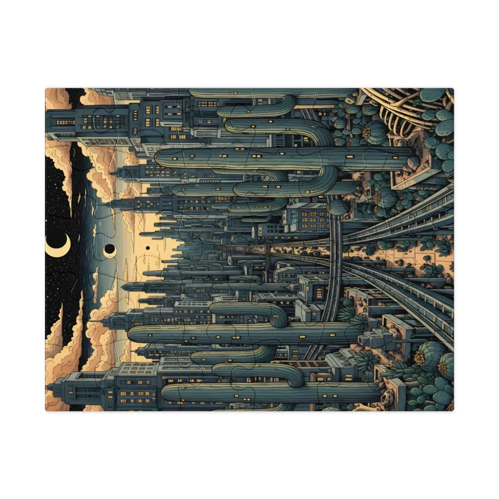 Cactus Metropolis 
 Jigsaw Puzzle in Tin Box