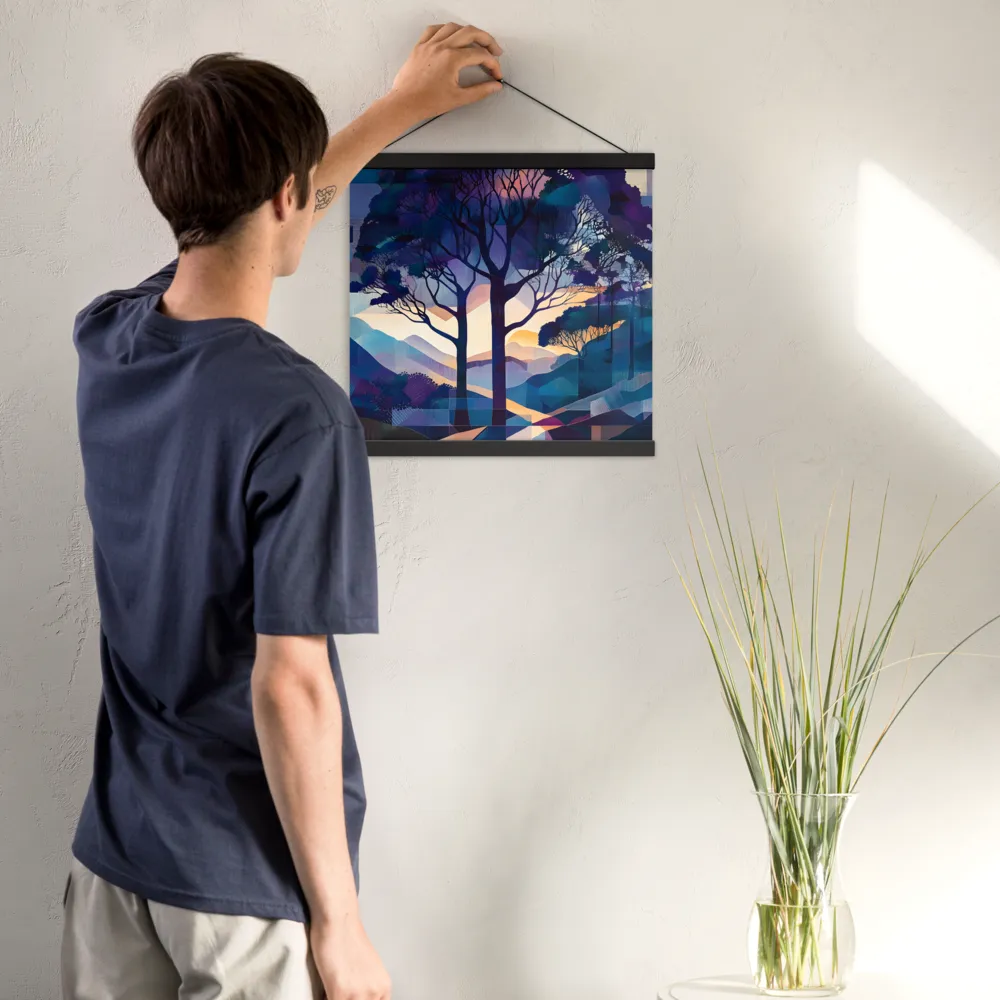 Tranquil Geometry: A Journey Through Color | Poster With Black Wood Hanger | 16″×16″