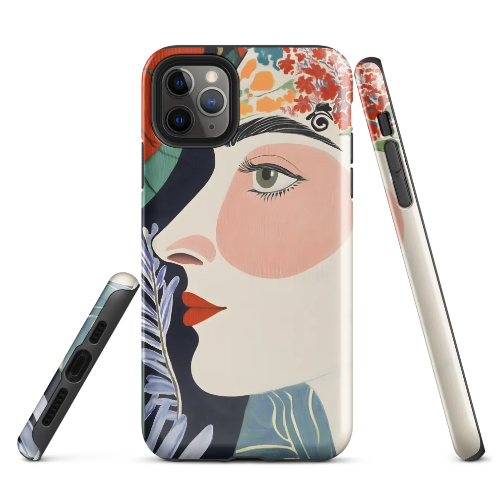 Floral Serenade: A Modern Portrait | Phone Case |  11 Pro Max | Tough Case | Glossy